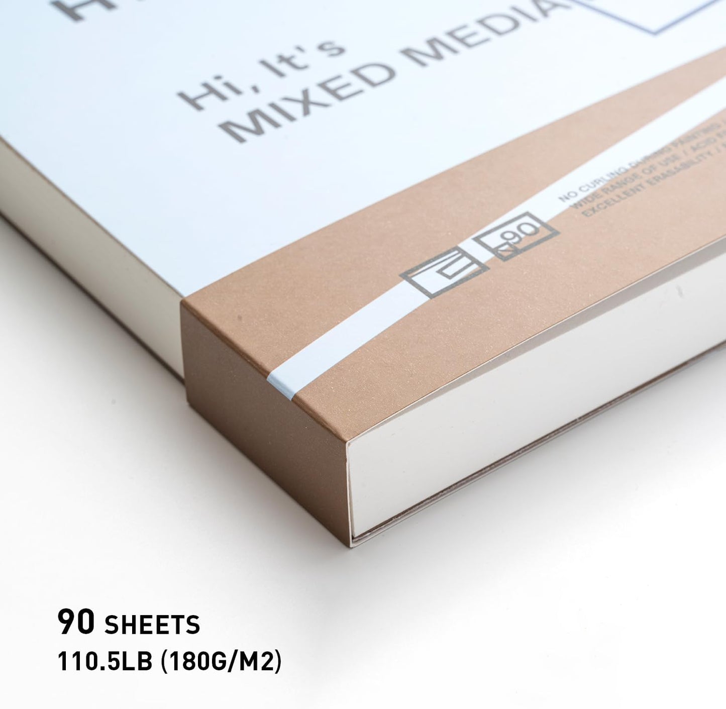 HIMI Mix Media Paper Pad 9X12''(180g/m²) 90 Sheets Mix Paper Pad, Side Wire Bound, Fine Texture, in Gouache Acrylic Art Pad for Sketching, Ink Sketch Book, Art Supplies Drawing Pad Gift (Blue)