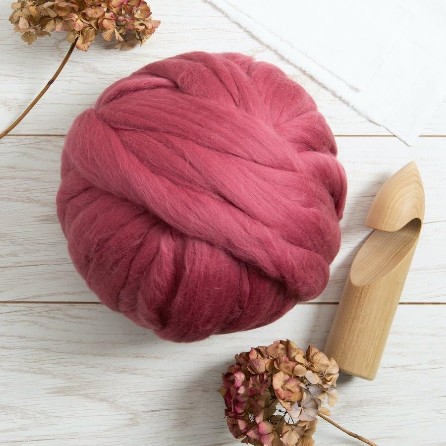 Colored Natural Wool roving, 8 OZ. Best Wool for Needle Felting, Wet Felting, handcrafts and Spinning. (Red Wine)