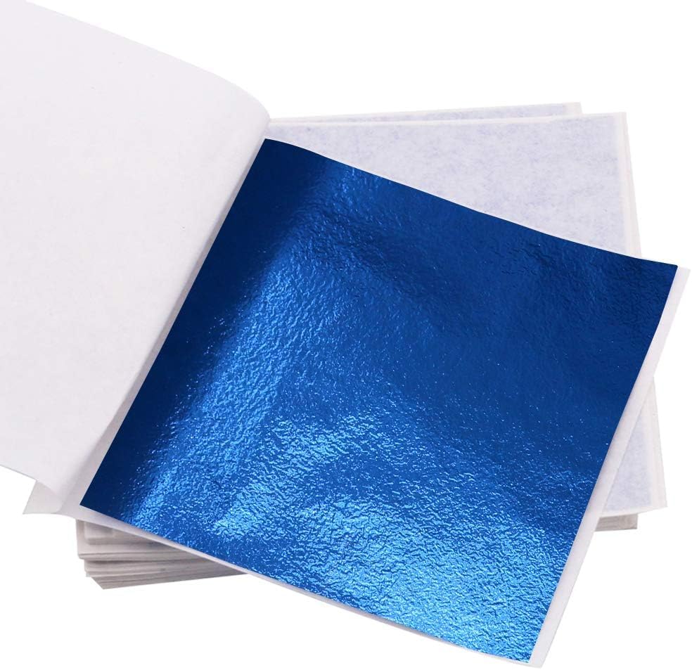 KINNO Gold Leaf Sheets, 600 Pieces Multipurpose 6 Colors Gilding Paper Leaf for Home, Wall, Frame, Ceiling, Furniture Decoration