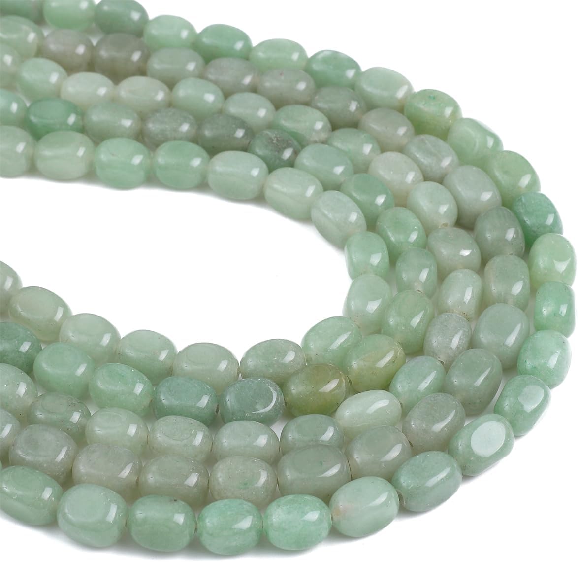 Natural Light Green Aventurine Cuboid Stone Loose Semi Gemstone Beads for Jewelry Making 8mmx12mm 38cm/Strand