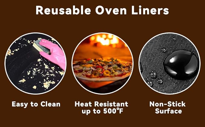 4 PCS Air Fryer Oven Liners Compatible with Ninja Artisan Outdoor Pizza Oven, Reusable Oven Liners Baking Mat for Ninja Pizza Oven