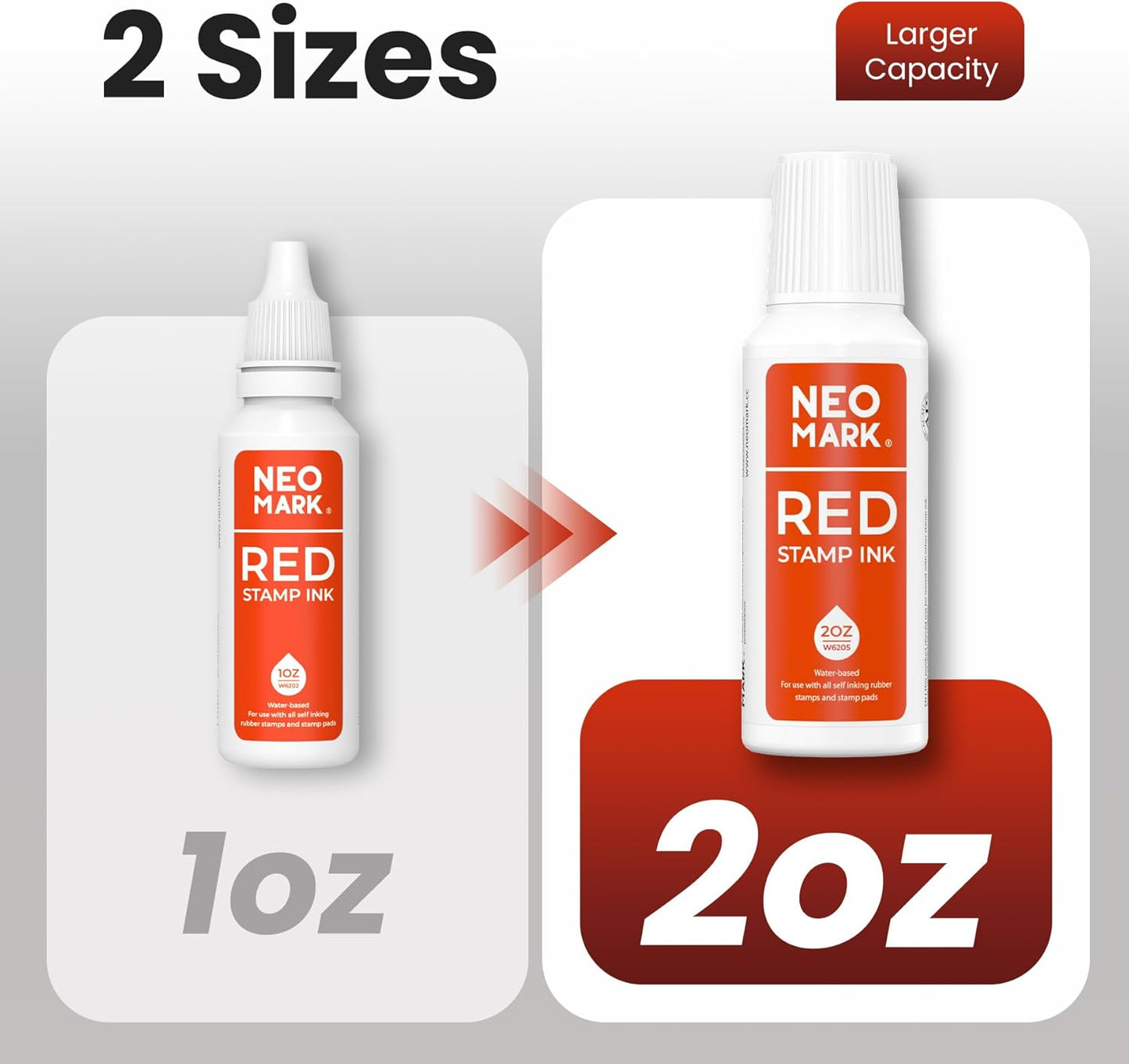 Premium Stamp Ink, Quick-Drying & AP-Certified Non-Toxic Refill Ink for Self-Inking Stamps, Date Stamps and Stamp Pads (Red, 2oz)