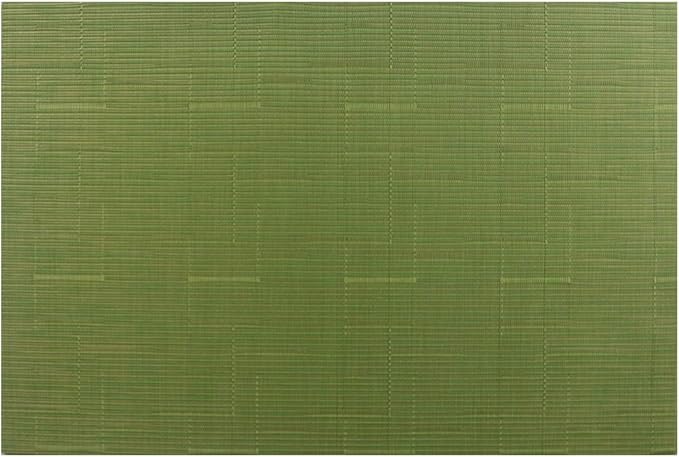Gugrida Placemats Set of 6 Plaid Checkered Green PVC Placemat for Dining Table Durable Woven Vinyl Stain tablemats 18"X12"