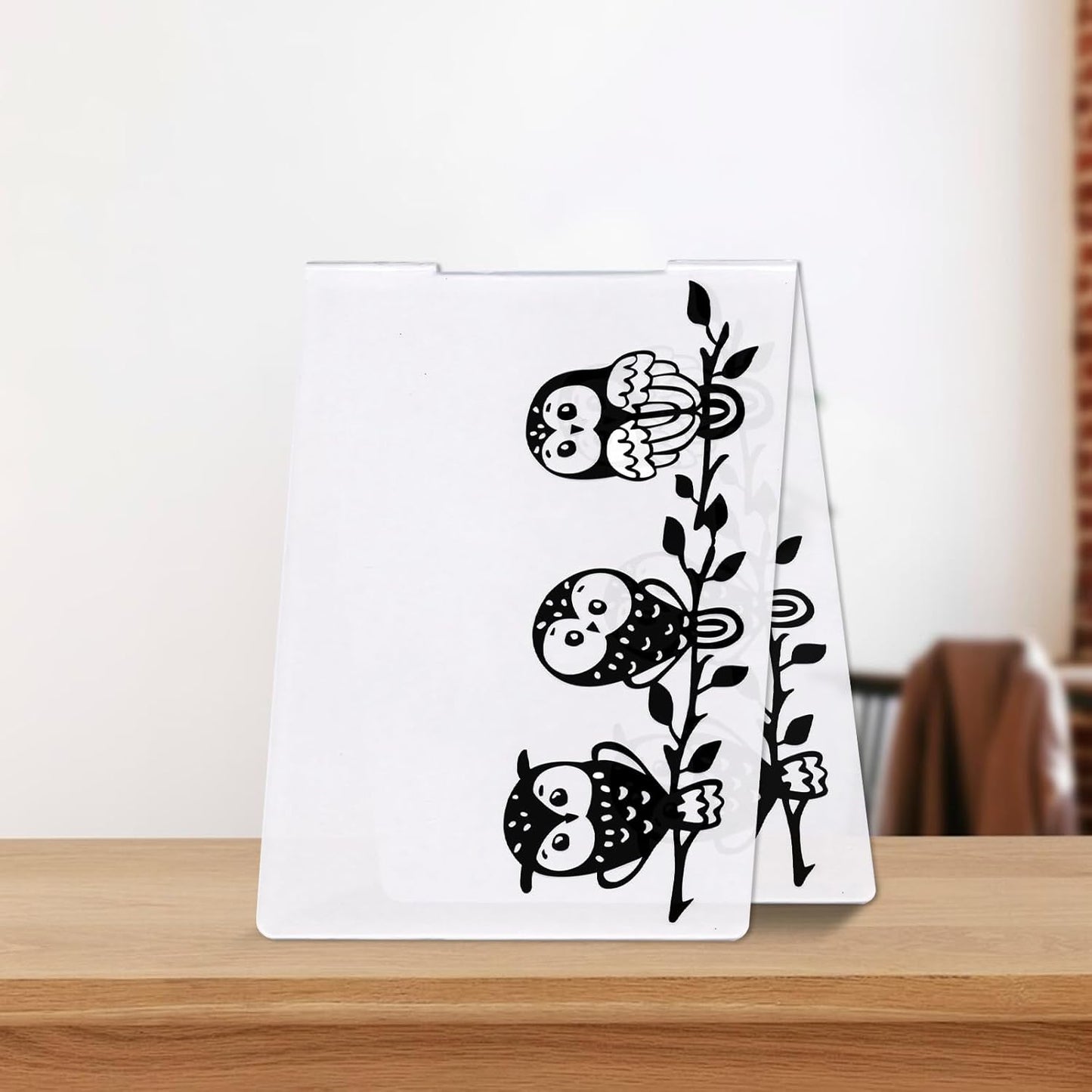 Threetols 3-D Textured Impressions Embossing Folder, Owl Background Embossing Folder for Card Making, Fall Branch Frame DIY Plastic Scrapbooking Photo Album Card Paper DIY Craft Decor Template Mold