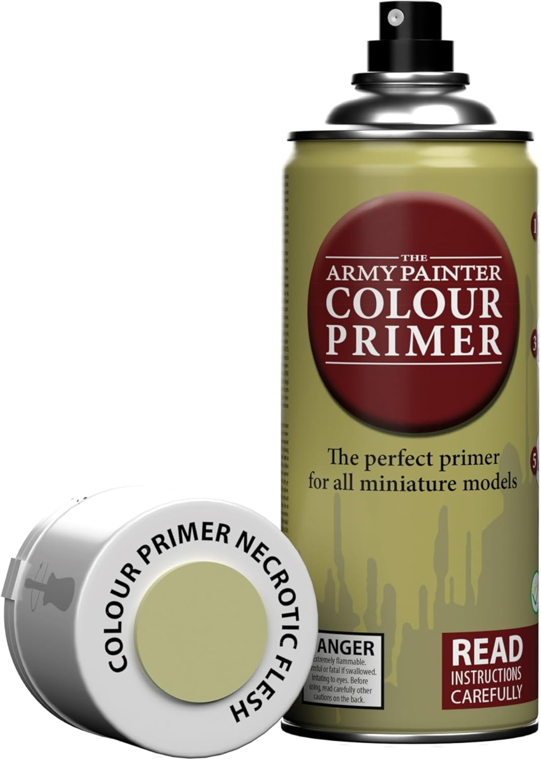 The Army Painter Color Primer Spray Paint, Necrotic Flesh, 400ml, 13.5oz - Acrylic Spray Undercoat for Miniature Painting - Spray Primer for Plastic Miniatures