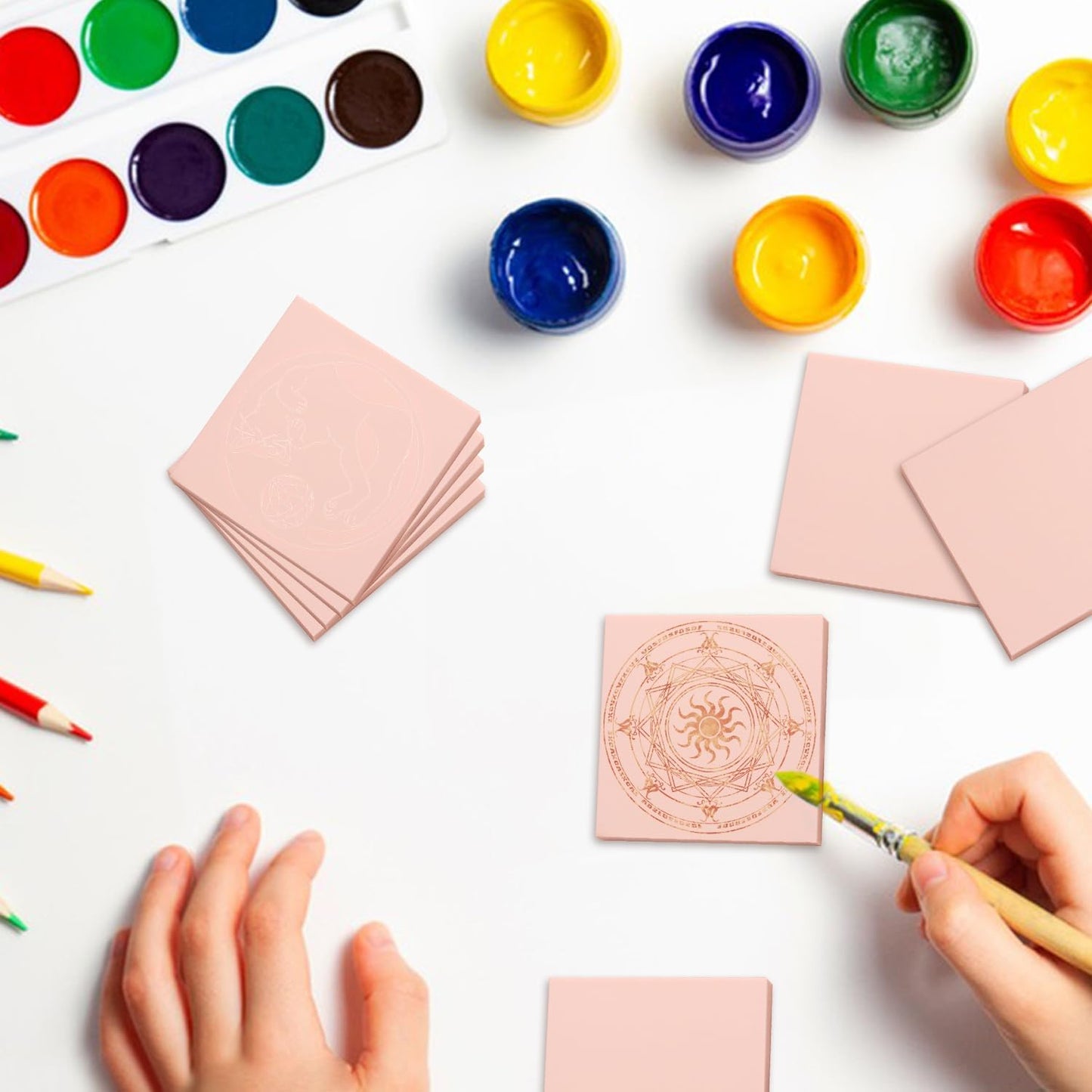 60 Pcs 2"x2" Rubber Carving Blocks, Linoleum Blocks, Stamp Carving Blocks for Printmaking, Linocut Artists, Crafts and More,(Pink) by KUKLIPJIM.