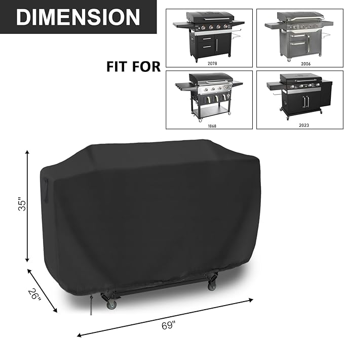 Grill Cover for Blackstone 36 inch ProSeries Grill, Waterproof Cover for 36'' Griddle Cooking Station with Hood/Propane Griddle/Gas Grill-Weather Resistant,69'' x 25'' x 35''