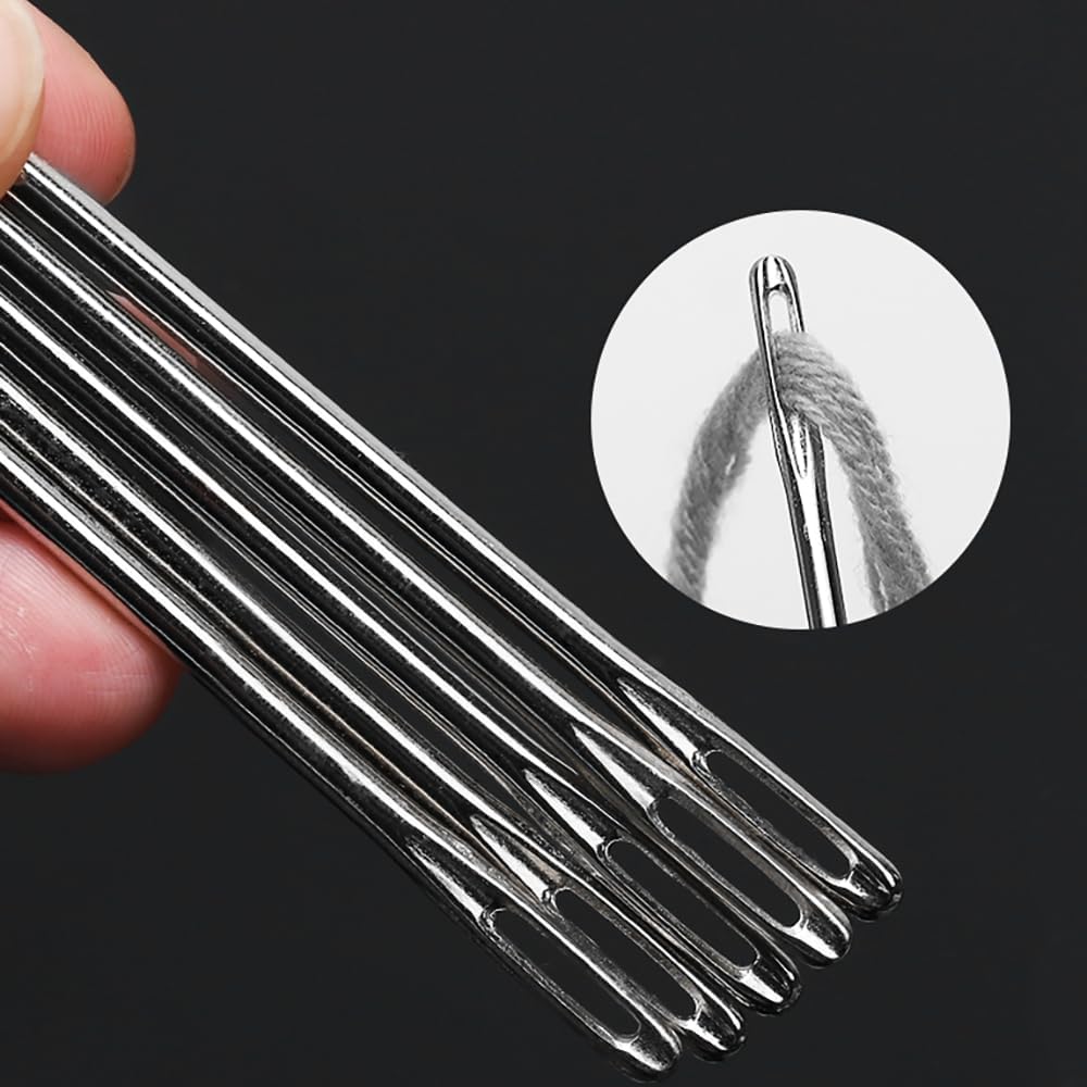 8" Professional Upholstery Needle 20cm Length 3mm Thickness, Big Eye Hand Sewing Needles for Stitching and Crafting Projects