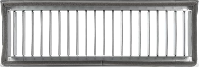 Repa Market 17" x 5" Inch Air Exhaust Grille for Round Ducts - Adjustable Louvre Blades - Galvanized Air Supply Vent Cover - Side Fit Round Surface Canal Ducting from 9.84" to 35.43" Inches