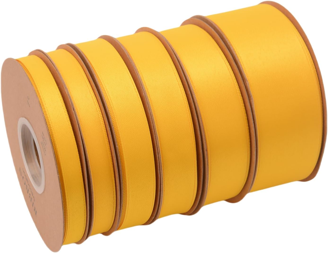 Double Side Satin Ribbon, Continuous 20 Yards,Use for Craft Bows Bouquet, Gift Wrapping, Wedding Decoration, Floral Arrangement (Yellow, 4/5 inch)