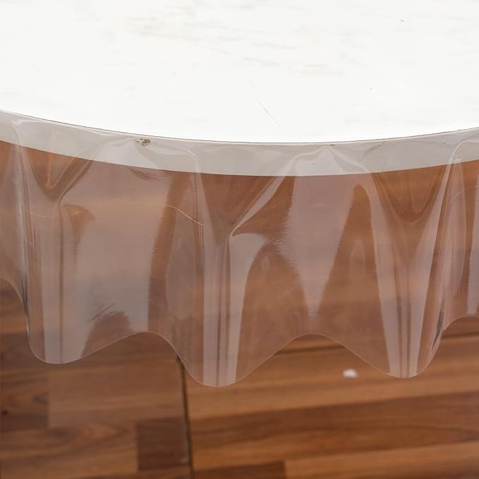 Clear Plastic Tablecloth Protector Round 70inch Diameter Waterproof Oilproof Stain Resistant Wipeable Table Cover for Dining Tables
