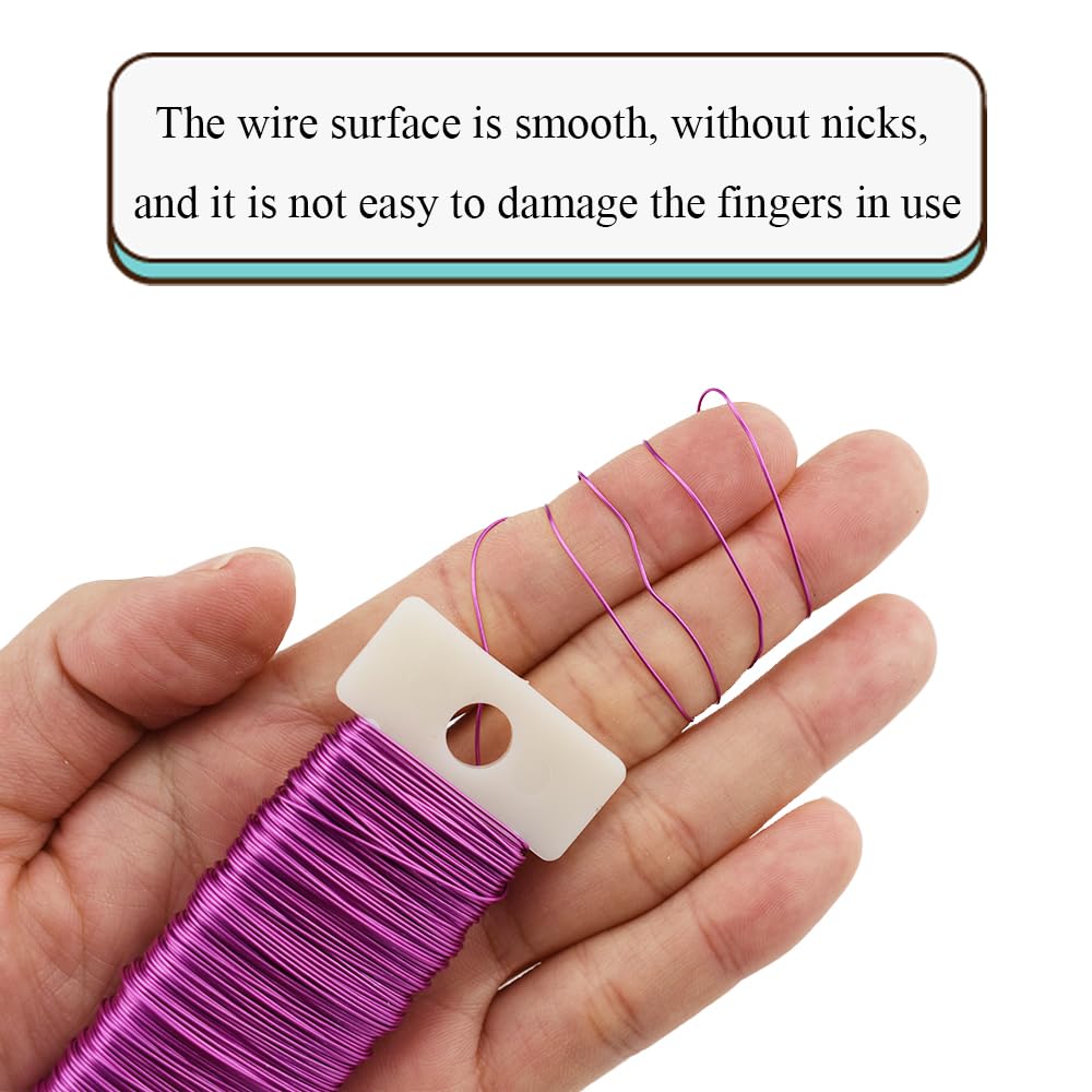 HAHIYO 26Gauge Pink Metal Floral Wire - 3 Rolls, 115 Yards (345 Feet) - Flexible Paddle Wire for Craft, Christmas Wreath, Flower Arrangement, Bouquet Wrapping, Wedding, DIY