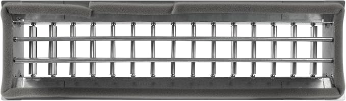 Repa Market 13" x 3" Inch Air Exhaust Grille for Round Ducts - 2 Adjustable Louvre Blades - Galvanized Air Supply Vent Cover - Side Fit Round Surface Canal Ducting from 6.30" to 15.74" Inches