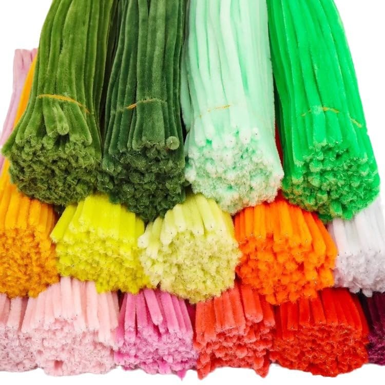 100 Pieces Pipe Cleaners Chenille Stem, Green Pipe Cleaners Craft Set for Pipe Cleaners DIY Christmas Tree Arts Crafts Decorations, Chenille Stems Pipe Cleaners (Moss Green)