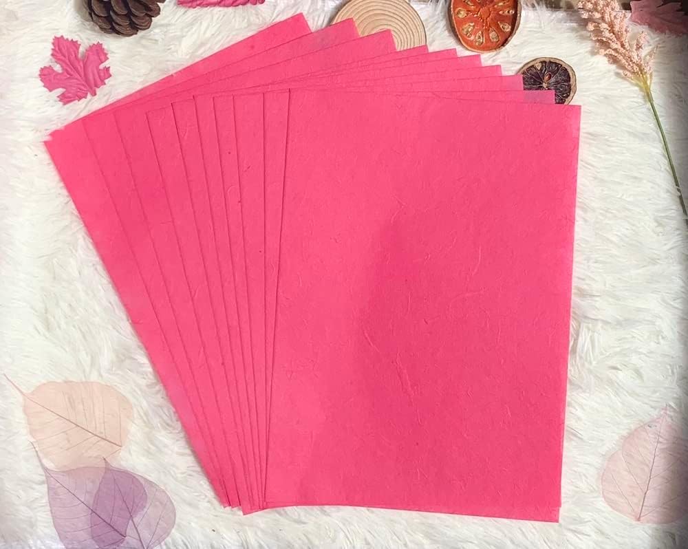 50 Sheets A4 Natural Fiber Mulberry Tree Mulberry Paper Sheets Art Tissue Washi Paper Design Craft Art Origami Suppliers Card Making DIY Crafts (Wedding Tone, A4)