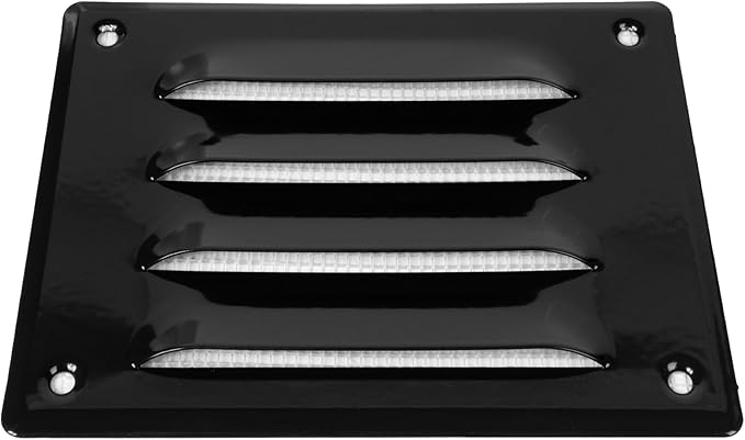 Repa Market 5.5" x 4" Inch (Outer Dimensions) Black Air Vent Cover - Steel Steel Return Air Grilles - for Ceiling and Sidewall - HVAC - with Protection Screen (5.51'' x 4.13'' Inch)