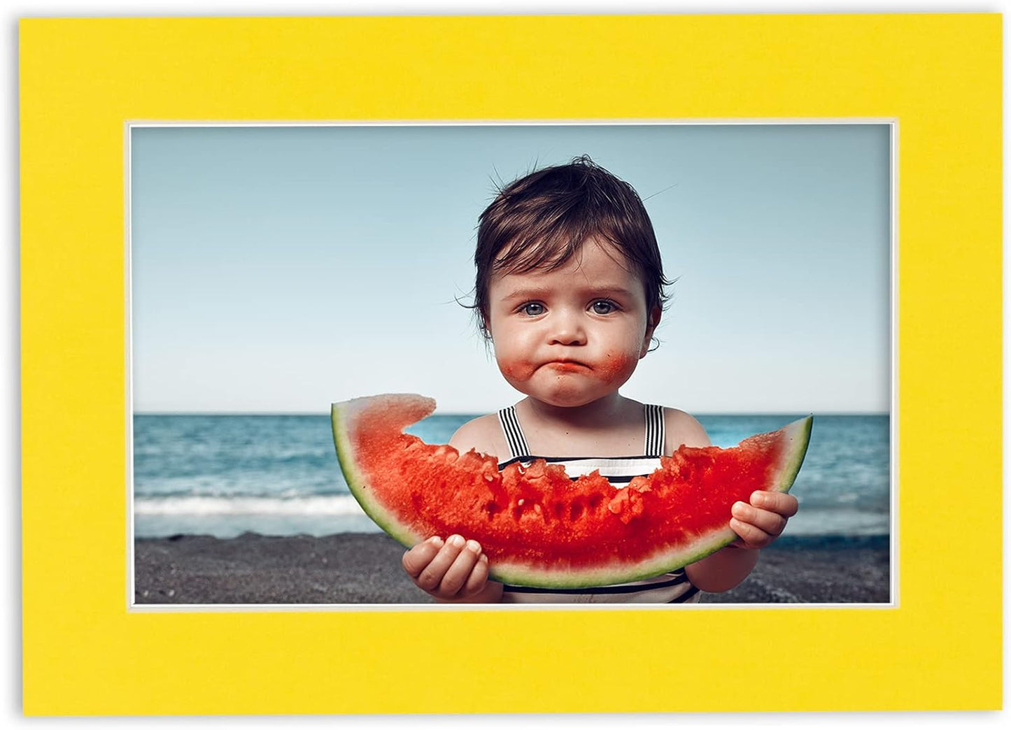 11x14 Mat for 8.5x11 Photo - Precut Yellow Picture Matboard for Frames Measuring 11 x 14 Inches - Bevel Cut Matte to Display Art Measuring 8.5 x 11 Inches - Acid Free Pack of 100 MATS