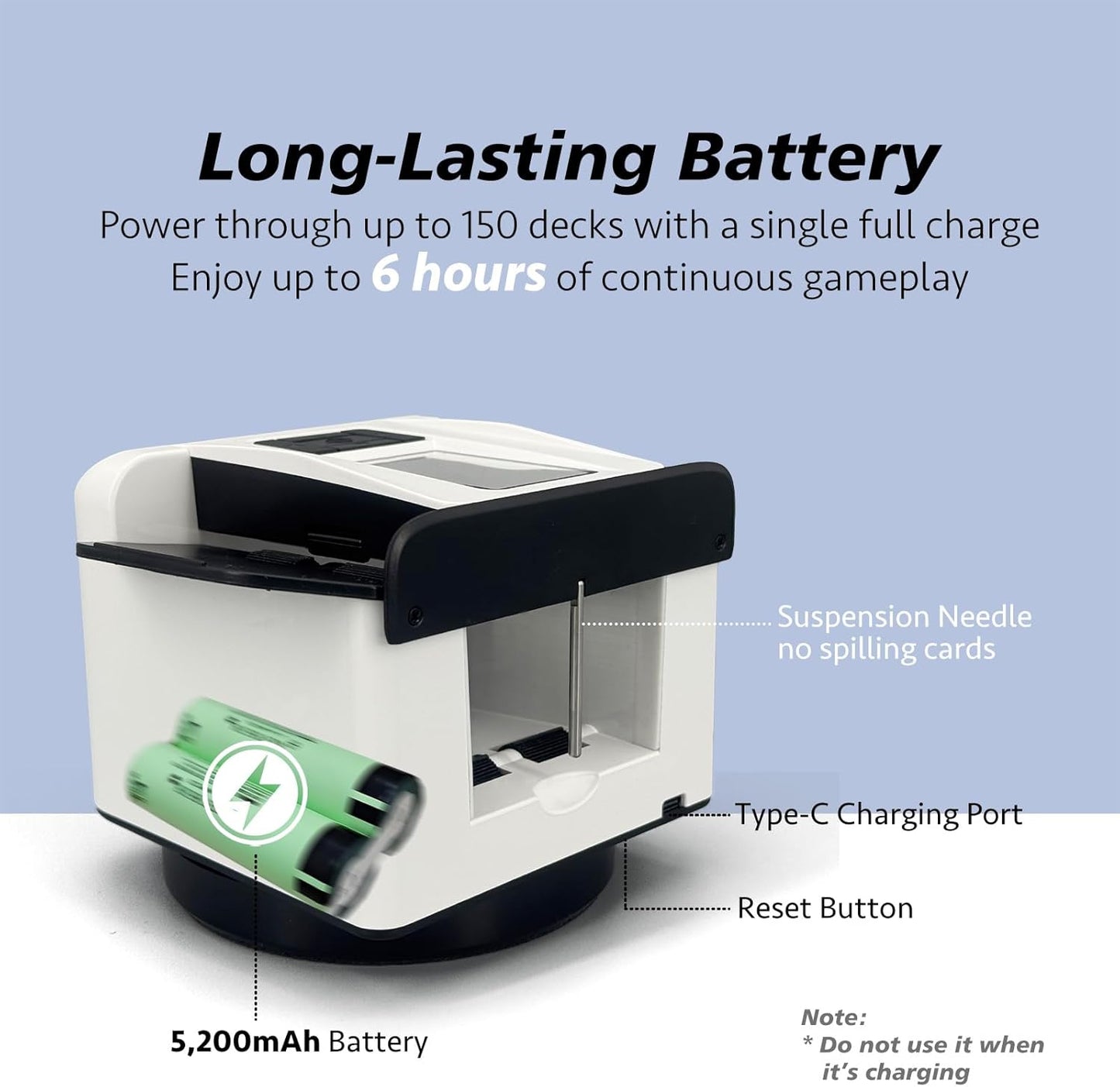 All-in-One Automatic Card Shuffler and Dealer,with 4 Remotes,Programmable Dealer,Card Shuffler 2 Deck,360° Rotation,Ultra Quiet,Rechargeable,up to 12 Players,for All Card Games (Pearl White)