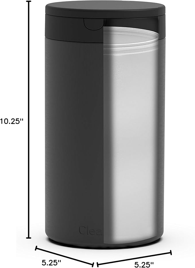 Spectrum Disinfecting Wipes Container with Push Button Lid - Refillable Dispenser for Bathroom, Kitchen, Countertop, & Home - Stainless Steel & Rust-Resistant Disinfectant Wipes Holder (Pack of 12)