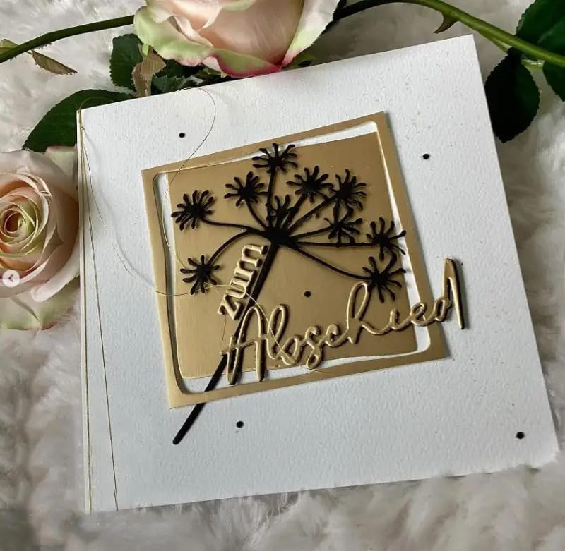 Lapoo 3D Backgrounds Frame Metal Cutting Die for Scrapbooking, New Cutting Dies DIY Album Card Making Decor Paper Craft Metal Die Cuts Party Wedding Decorations (Blowball 4.1 x 3.5 in)