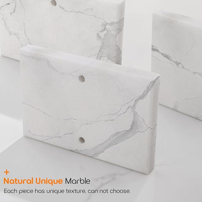 Free Standing Towel Rack Brushed Nickel 2-Tier Towel Holder for Bathroom Floor Stand with Heavy Marble Base Thicken Steady Design Stainless Steel AN7001BR