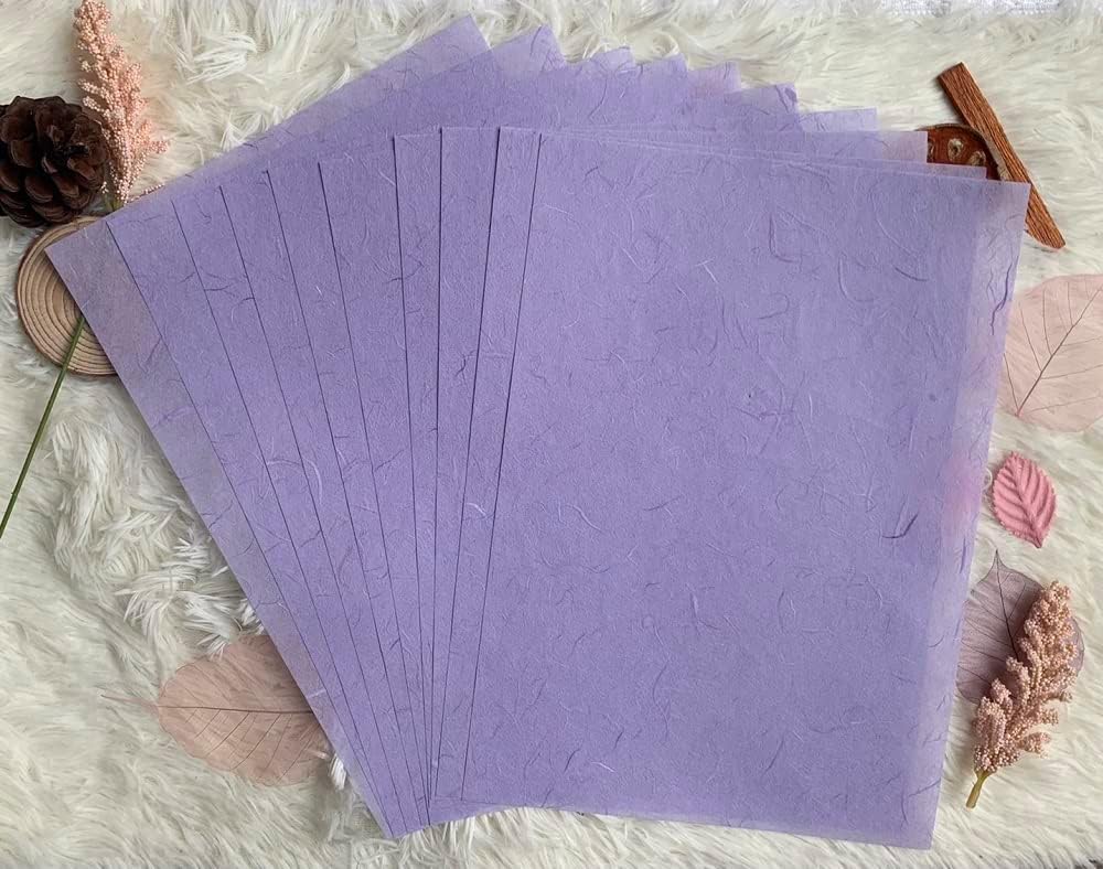 50 Sheets A4 Natural Fiber Mulberry Tree Mulberry Paper Sheets Art Tissue Washi Paper Design Craft Art Origami Suppliers Card Making DIY Crafts (Pastel Tone, A4)