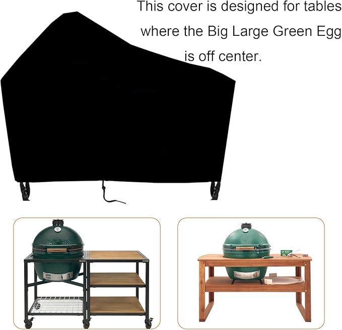 Kamado Ceramic BBQ Grill Cover for Big Green Egg, Heavy Duty Waterproof Grill Station Table Cover, Outdoor Grill Cart Cover-60 L x 30" W x 50" H
