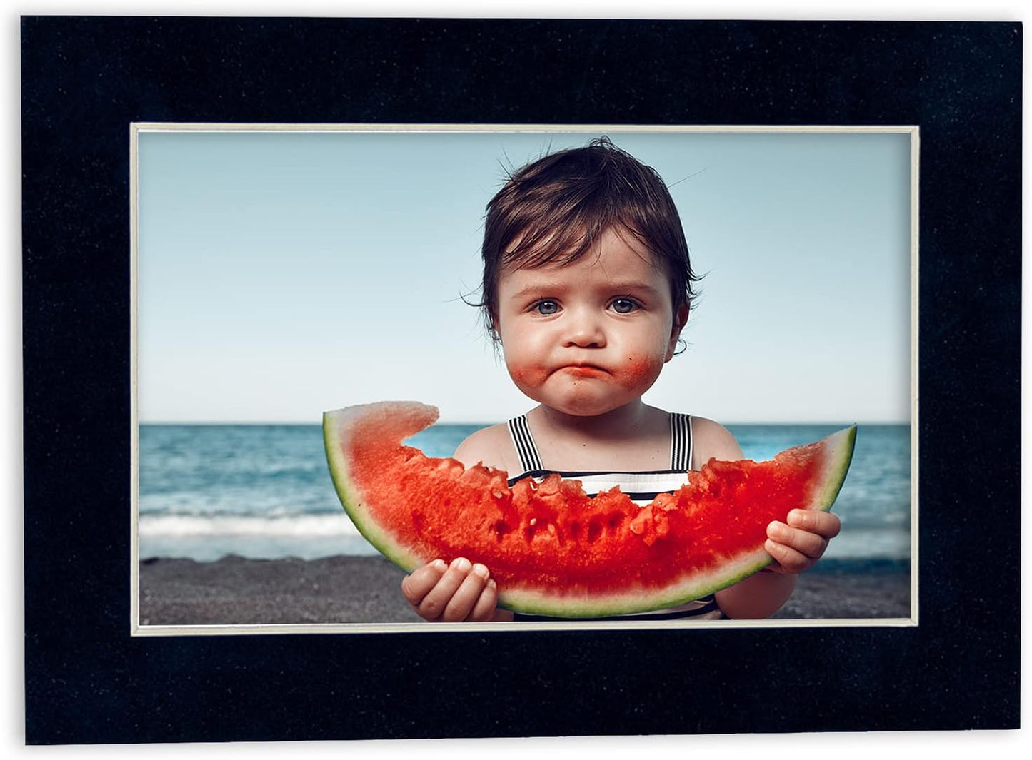 Pack of Ten Acid Free 11x14 Mats Bevel Cut for 8.5x11 Photos - Navy Suede Precut Matboards With Backing Boards and Self Seal Photo Mat Bags For Pictures, Photos, Framing - 4-ply Thickness