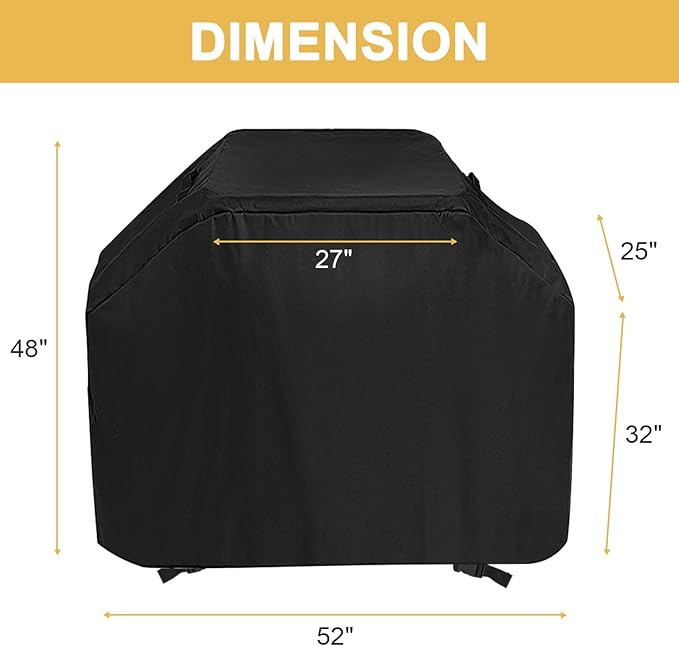 Waterproof Griddle Cover, Dustproof BBQ Grill Cover for Royal Gourmet CD1824AX 24 inch Charcoal Grill,Barbecue Grill Covers for Smoker Grill,52" x 25" x 48"