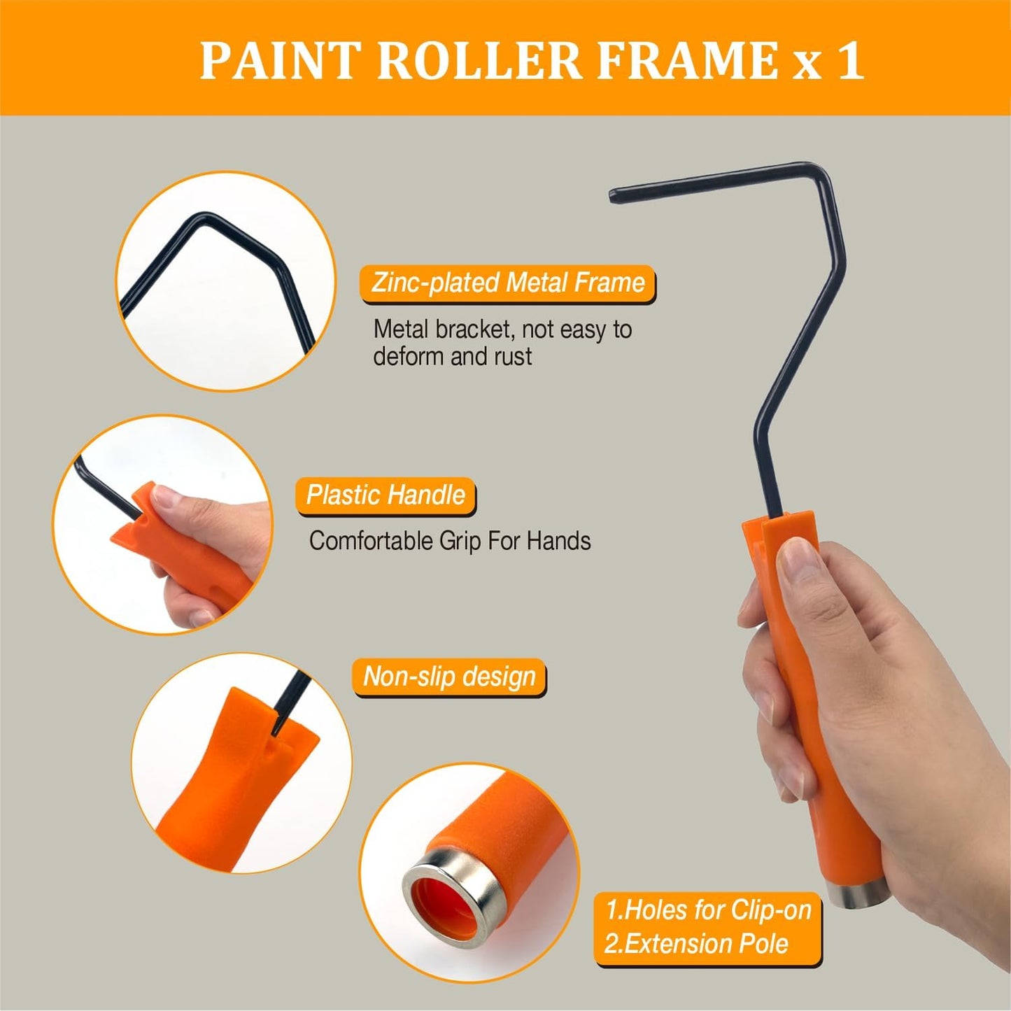 4-inch Paint Roller Tray Set, 15-Pack Painting Tool Kit - 11 Paint Tray & Liners, Foam & Microfiber Paint Roller, Roller Frame, Paint Brush for Painting Wall, DIY Project