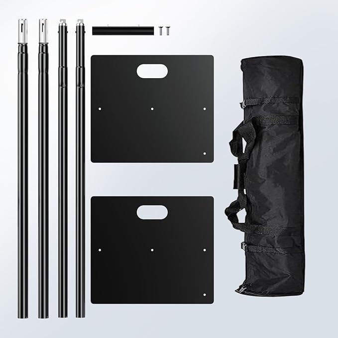 Pipe and Drape Backdrop Stand 10ftx10ft Adjustable Background Support System Heavy Duty Background Stand for Wedding Banquet Decorations Black