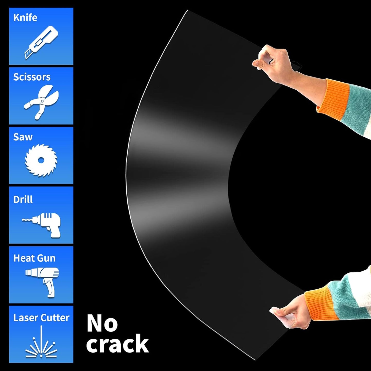 Art3d (2 Pack) 1/8" Thick Plexiglass Sheets - 20" x 24" PET Clear Acrylic Sheets for Art Design,Craft Projects, Signs, DIY in Home, Wedding, Festival,Party,Office