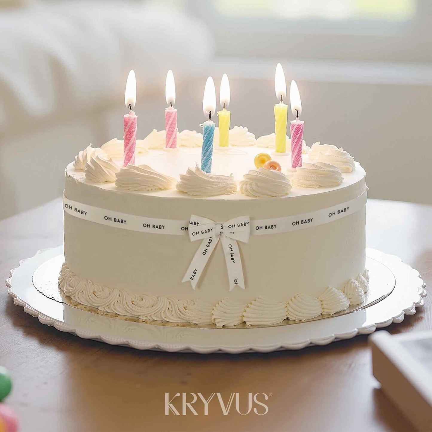 Baby Shower Ribbon - 5/8 Inch x 12 Yards Natural Twill Tape Ribbon, Cotton Herringbone Ribbons for Gift Wrapping, Birthdays, Christmas, Anniversaries, Valentine's Day, Mother's Day(OH Baby)