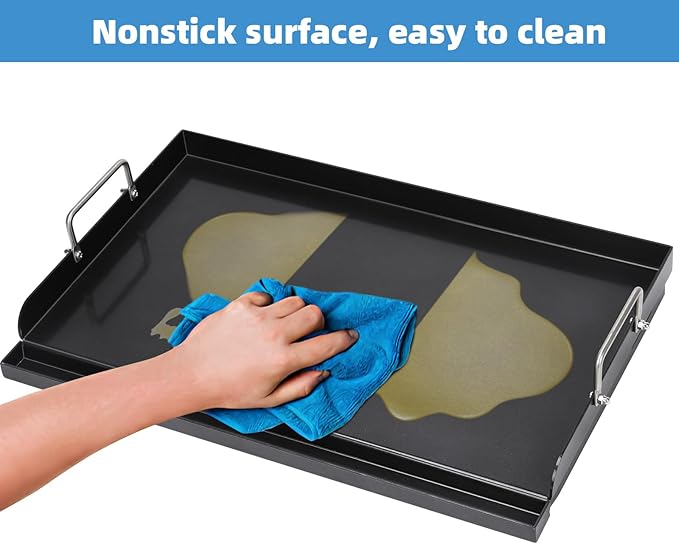 Universal Griddle Plate for Gas Grill – Premium Ceramic Coating Cooking Griddle for Gas Stove/Charcoal/Electric, 25x16 Inches, Flat Top Plate Insert for Outdoor Grill