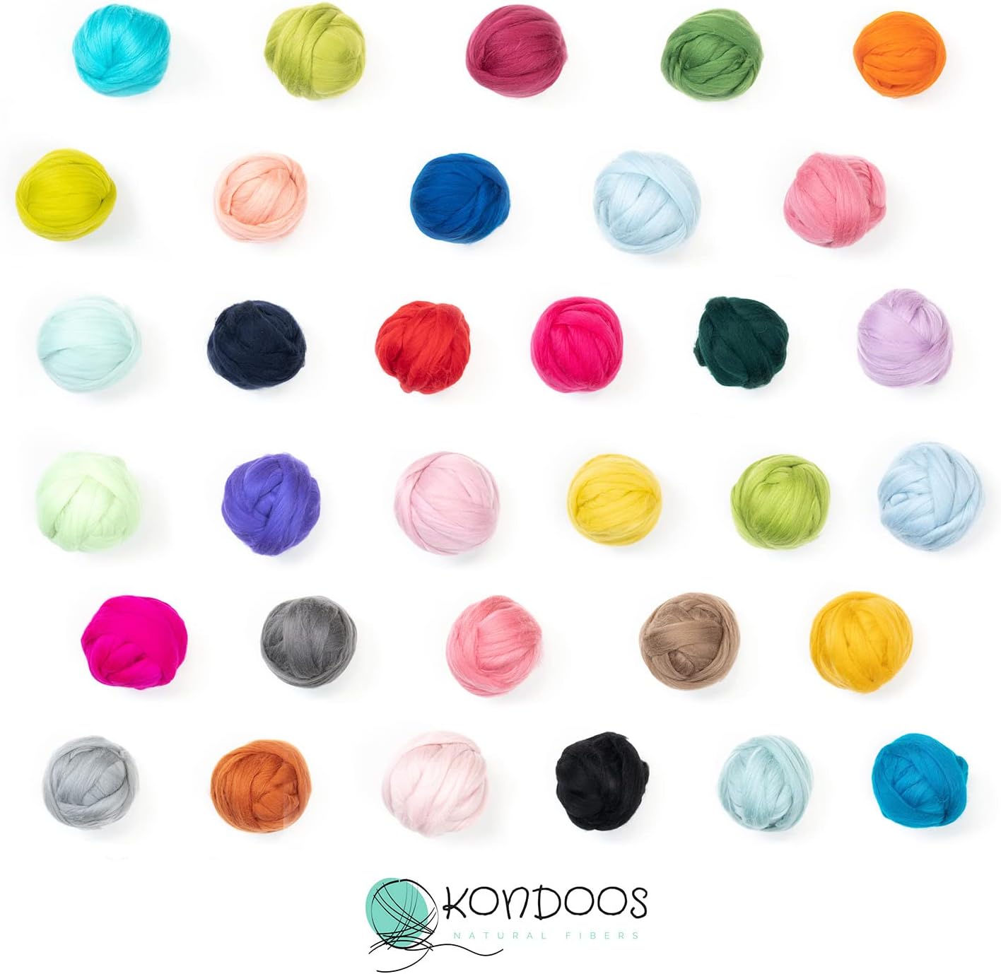 Kondoos Colored Natural Wool roving, 8 OZ. Best Wool for Needle Felting, Wet Felting, handcrafts and Spinning. (Light Blue)