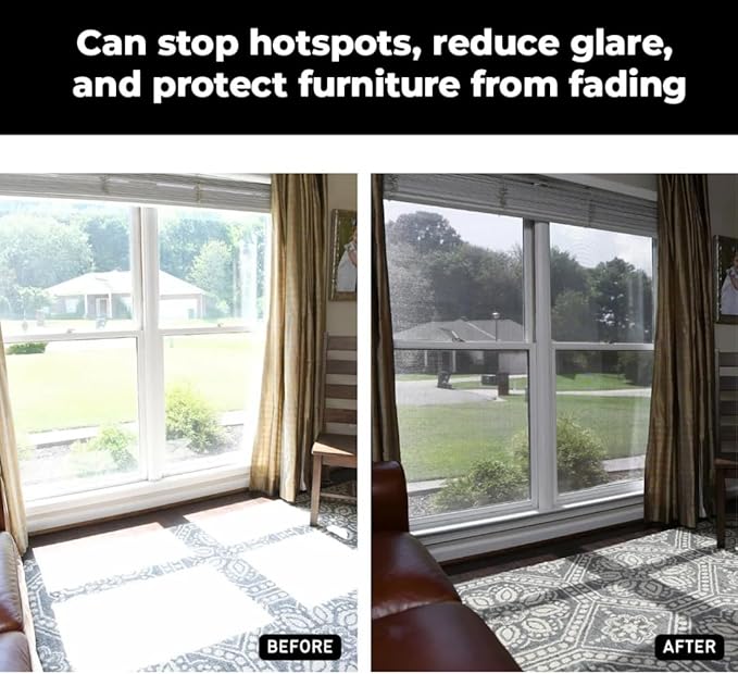 Custom Solar Screens for Windows Exterior 80% Shade - Pre-Framed Solar Window Screen Mesh - Home Improvement for Reduced Glare & Heat - UV Blocker Fabric - Fully-Assembled & Ready to Install