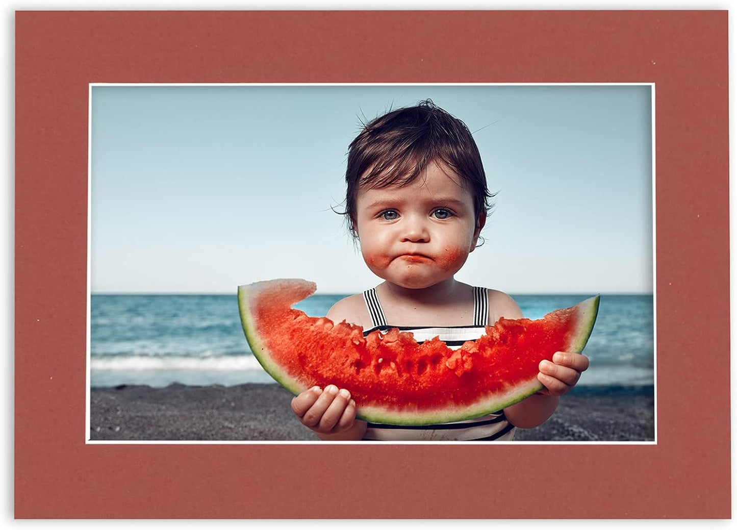 Pack of 25 Acid Free 11x14 Mats Bevel Cut for 8.5x11 Photos - Brick Red Precut Matboards With Backing Boards and Clear Photo Mat Bags For Pictures, Photos, Framing - 4-ply Thickness