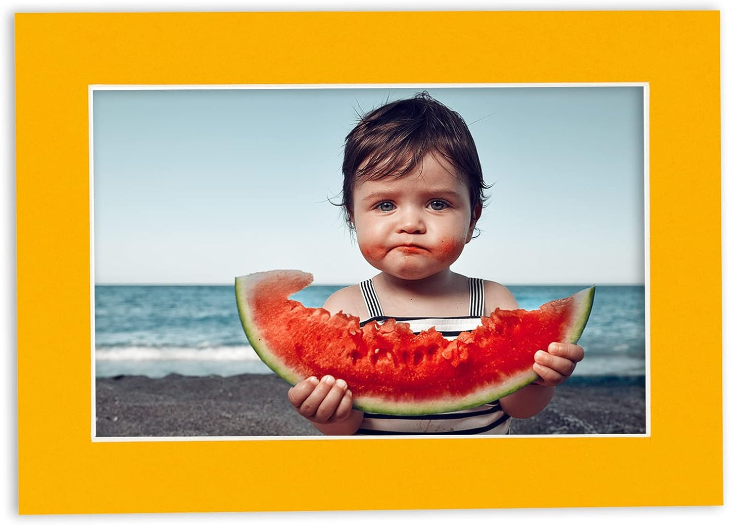 Pack of 25 Acid Free 11x14 Mats Bevel Cut for 8.5x11 Photos - Golden Orange Precut Matboards For Pictures, Photos, Framing - 4-ply Thickness