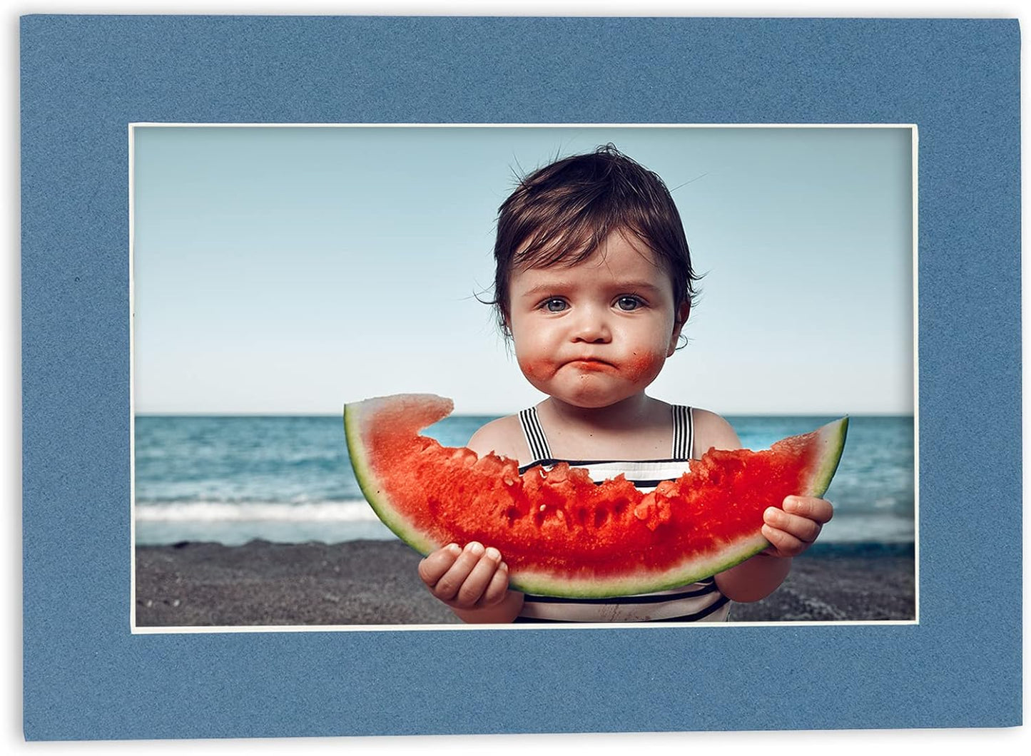 11x14 Mat for 8.5x11 Photo - Precut Steel Blue Picture Matboard for Frames Measuring 11 x 14 Inches - Bevel Cut Matte to Display Art Measuring 8.5 x 11 Inches - Acid Free Pack of TEN MATS