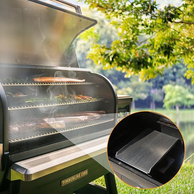 BCA012 Stainless Steel Grill Heat Baffle Diffuser Replacement Part for Traeger Pro 22 34 Series and Newer Tex,Century 22,Tex Elite,Z Grill,Camp Chef Series etc Pellet Smoker Grill Accessories