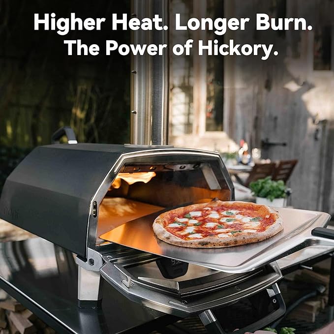 Hickory Pizza Oven Wood 6 Inch, 15 lbs Box – Kiln Dried & Bark-Free Firewood for Pizza Ovens, BBQ Smoking & Grilling – Premium Hickory Wood Logs for Ooni, Gozney, Solo Stove, Bertello