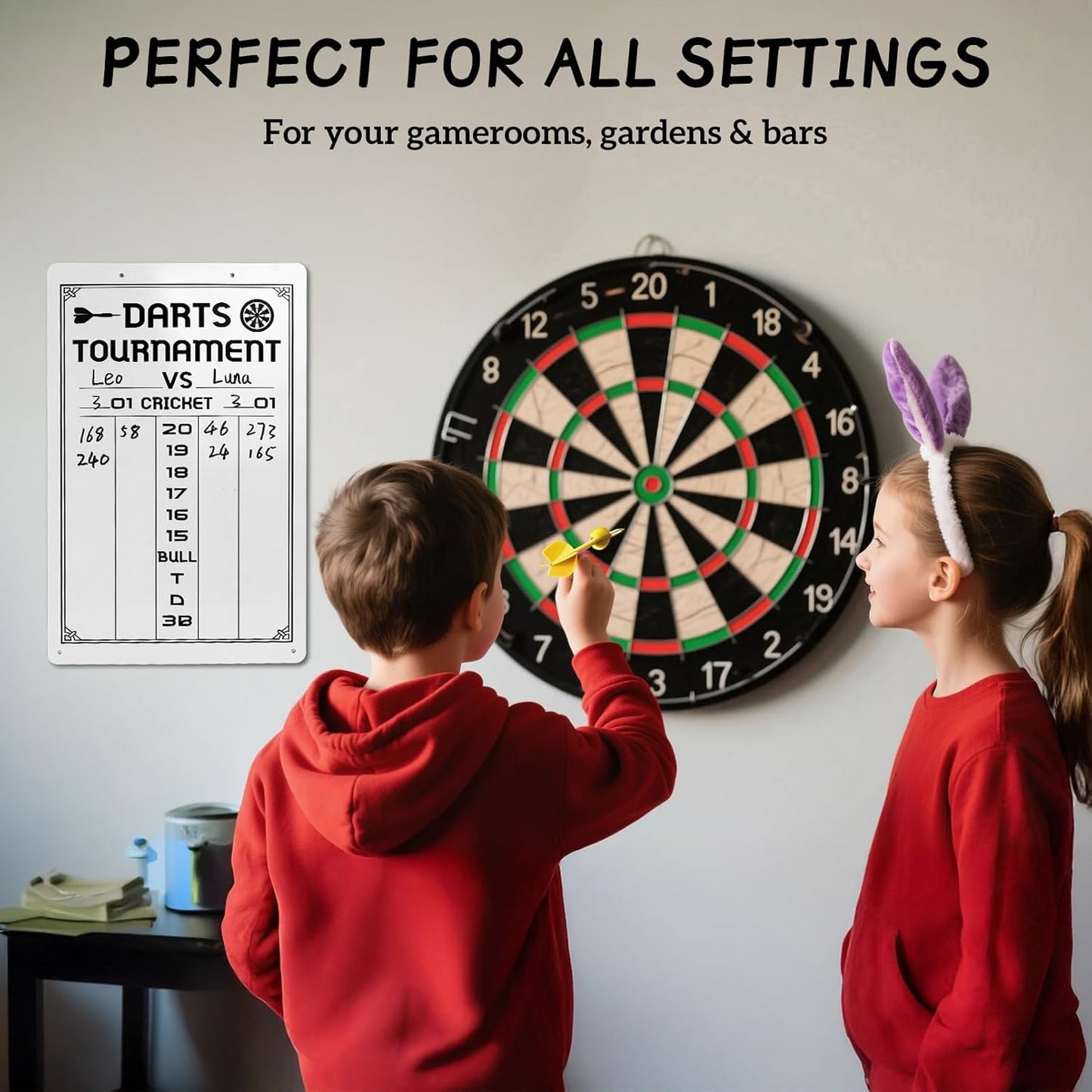 Dart Scoreboard-Dry Erase Scoreboard for Cricket and 01 Games, Dart Board Accessories with 2 Dry Erase Makers(15.3 x 9.8 inches)
