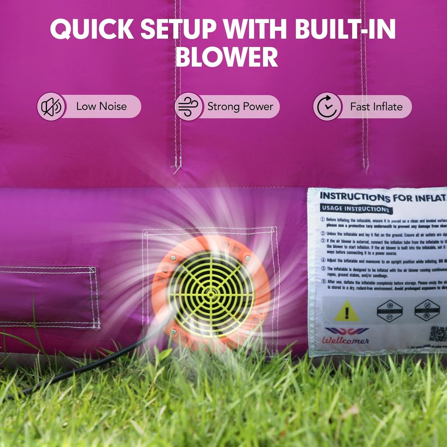 Inflatable Carnival Game with Built-in Blower, Portable Fun Toss Game for Backyard, Outdoor Carnival & Party