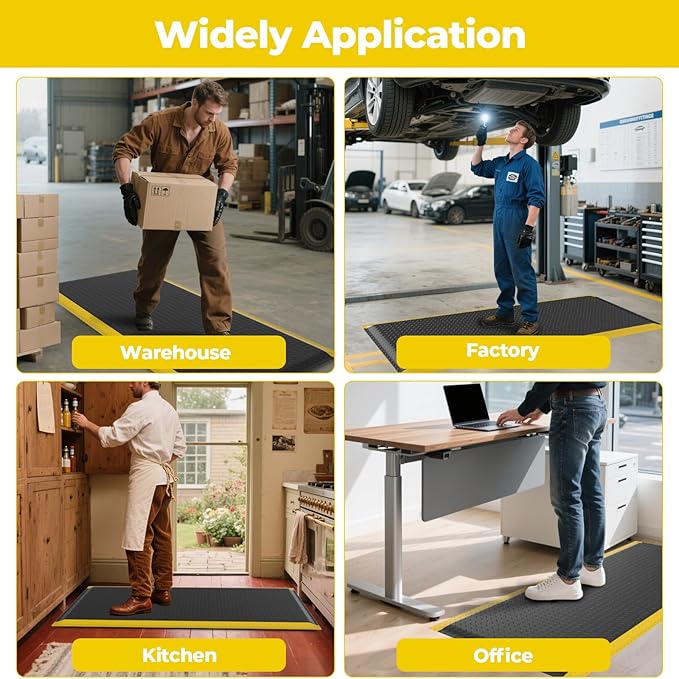 Anti Fatigue Mats Industrial, 84" x 35" Ergonomic Anti-Fatigue Standing Floor Mat, Anti-Slip Memory Foam Floor Mat, Helps Relieve Back and Leg Soreness During Work