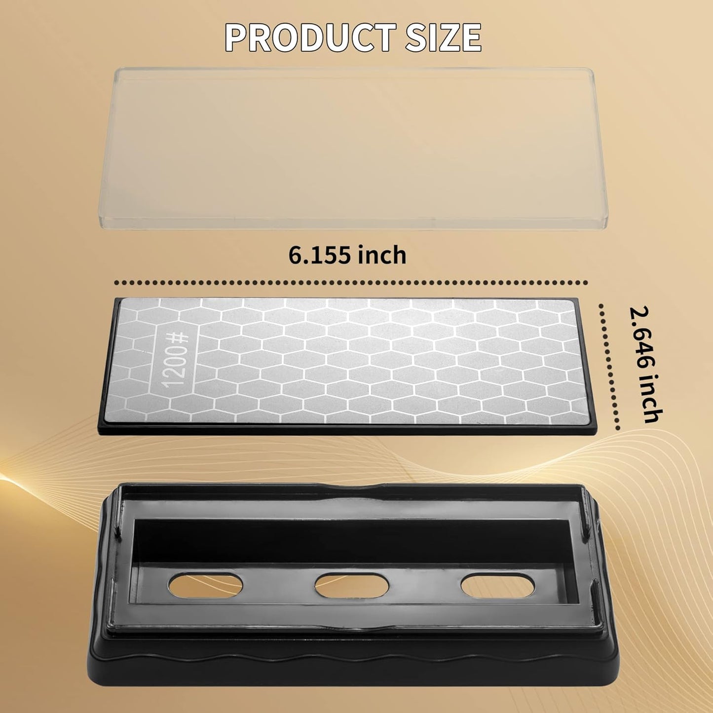 CWOVRS Diamond Knife Sharpening Stone Double-Sided, Diamond Sharpening Plate Honeycomb Surface Plate with Non-Slip Base for Scissors Knives Outdoor Kitchen Sharpen Tools Coarse 600# / Extra Fine 1200#