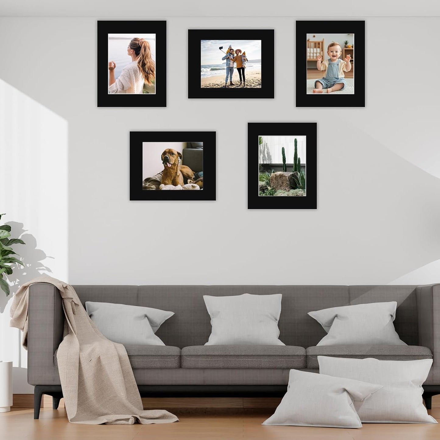 15 Pack 20x16 Black Picture Mats, Frame Mattes for 11x14 Pictures Display Photo Frame Mat Core Bevel Cut Mat Board Show Kit for Photos, Prints, Artworks