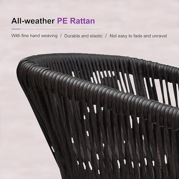 PURPLE LEAF Patio Dining Set 9 Pieces Furniture Set Aluminum Rattan Wicker Patio Table and Chairs Set for Lawn Backyard Teak