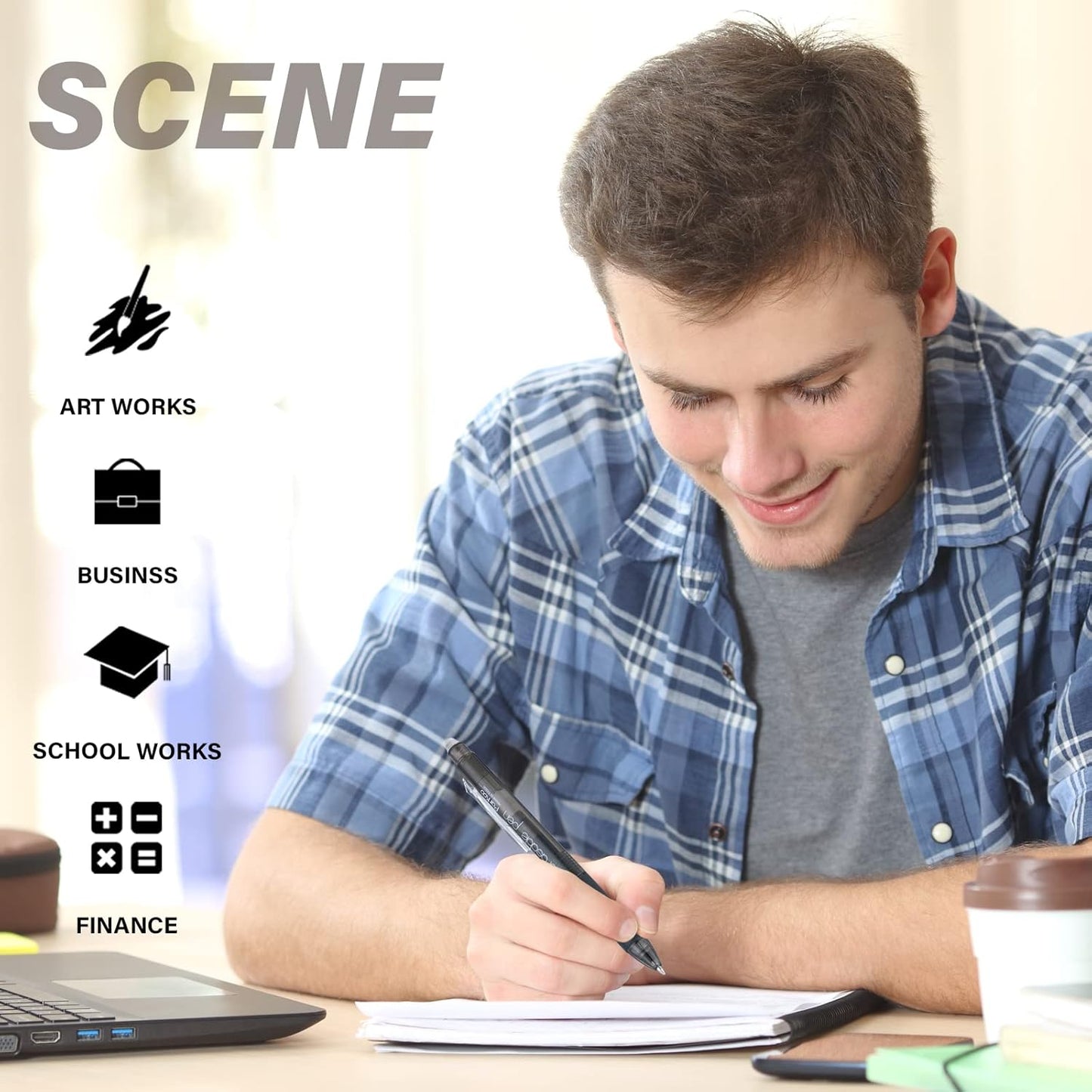 ParKoo Retractable Erasable Gel Pens Clicker Fine Point 0.7 mm, No Need for White Out, 4 Assorted Color Inks for Completing Sudoku and Crossword Puzzles, 12-pack