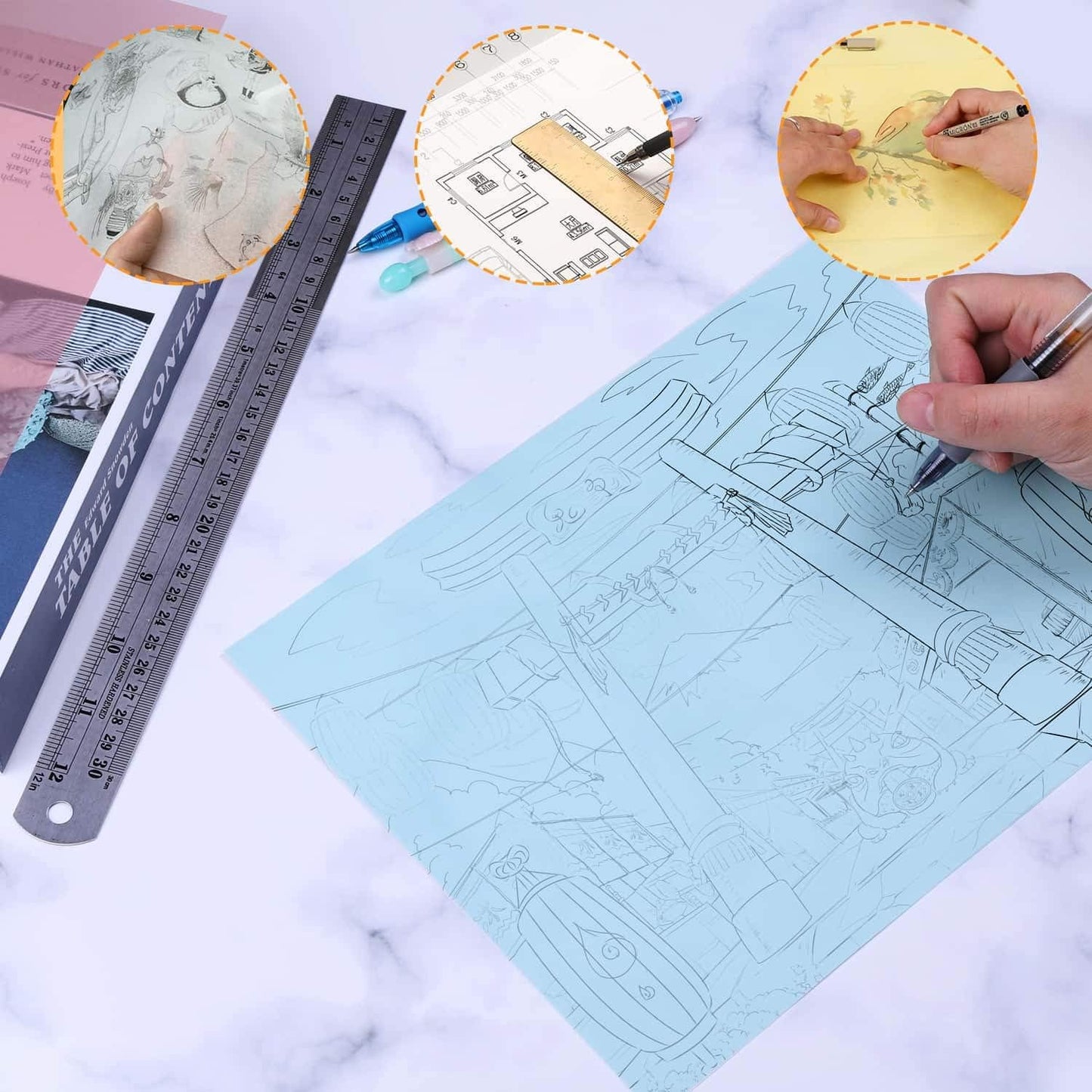 Shynek Colored Vellum Paper, 50 Sheets, 10 Colors, 8.5 x 11, Transparent, Printable, Clear Vellum Sheets for Ink Jet & Laser Printer