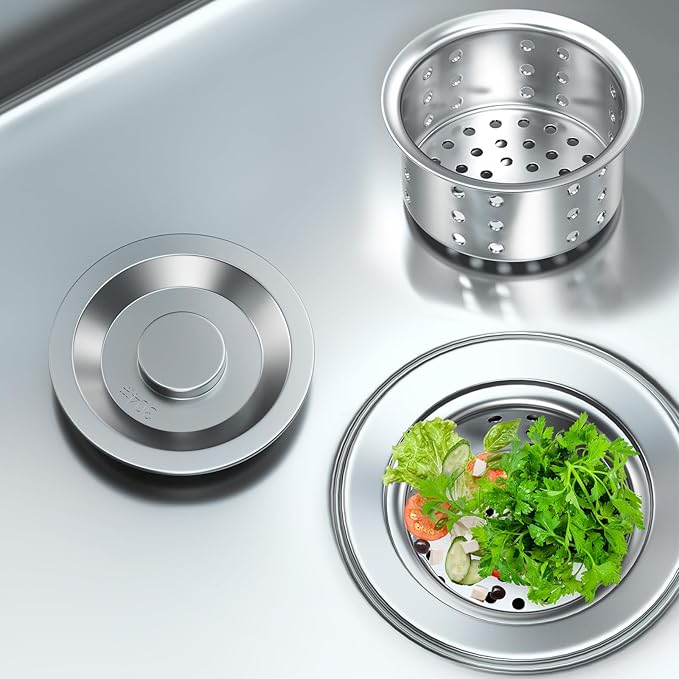 Free Standing Stainless-Steel Single Bowl Commercial Restaurant Kitchen Sink Set W/Hot and Cold Faucet, for Kitchen and Bathroom Farmhouse Style